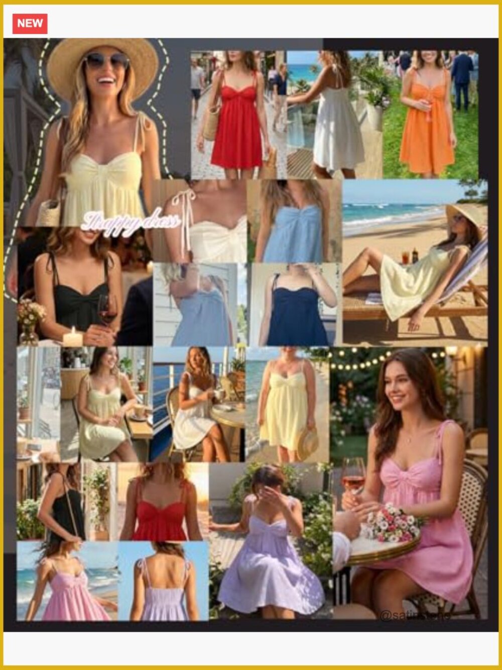 Flowy Mini Slip Dress Spaghetti Strap Adjustable Tie Backless A-Line Summer - Picture 6 of 6